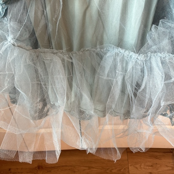 Brand new Mac Duggal dress. Seafoam bluish green, long sleeves. - Picture 7 of 16